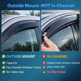 Nilight Window Visors for Honda Civic Sedan 2012 2013 2014 2015 | Tape-On Rain Guards Outside Mount Vent Visors Window Deflectors Fresh Air Ventilation Smoke Tint, 4PCS, view 5