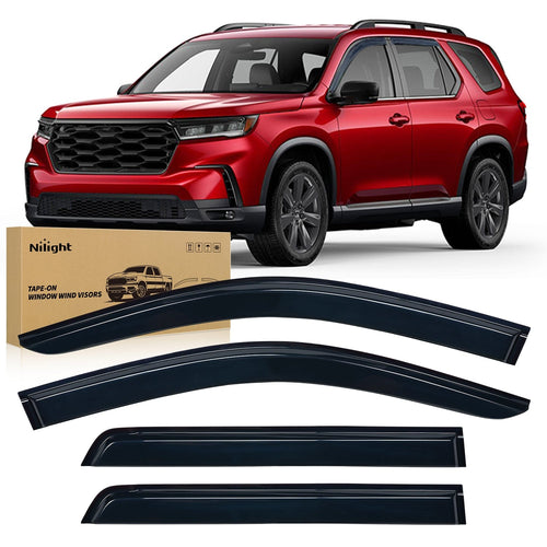 Nilight Window Visors for Honda Pilot 2023 2024 2025 2026, Out-Channel Window Wind Deflectors Rain Guards -4PCS