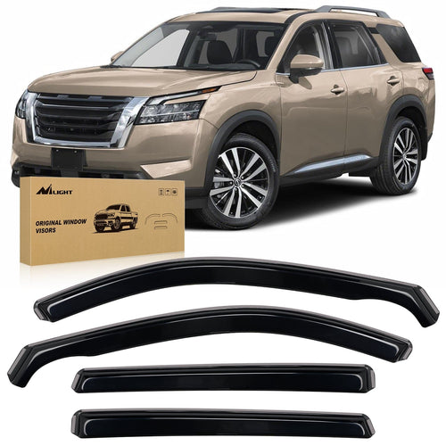 Nilight Window Visors for Pathfinder 2022 2023 2024 2025(Not fit Rock Creek), Original Rain Guards, Window Deflectors-4PCS