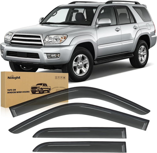 Nilight Window Visors for Toyota 4Runner 1996 1997 1998 1999 2000 2001 2002 | Fresh Air Ventilation, Rain & Sun Protection Outside Mount Rain Guards Vent Visors Window Deflectors Smoke Tint, 4PCS