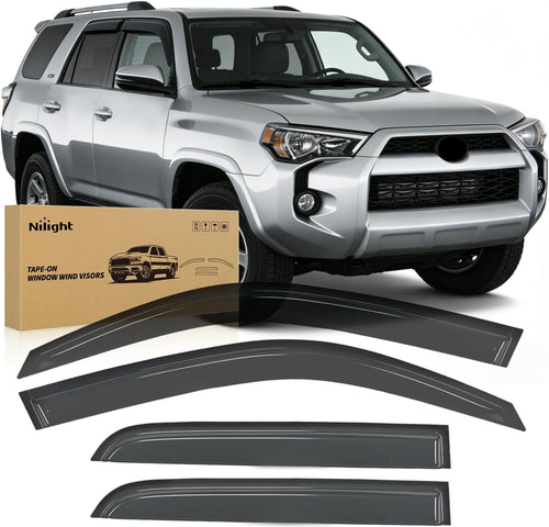 Nilight Window Visors for Toyota 4Runner 2003 2004 2005 2006 2007 2008 2009 | Fresh Air Ventilation, Rain & Sun Protection Vent Visors Window Deflectors Smoke Tint, 4PCS