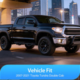 Nilight Window Visors for Toyota Tundra Double Cab 2007-2021 | Outside Mount Rain Guards Vent Visors Fresh Air Ventilation, Rain & Sun Protection Smoke Tint, 4PCS, view 3