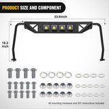 Nilight Windshield Frame Cover Light Bracket for 2021 2022 2023 2024 2025 2026 New Ford Bronco 2/4 Door Accessories Roof Sun Visor Cowl Body Armor with 4 x LED Lights Black, view 2