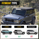 Nilight Windshield Frame Cover Light Bracket for 2021 2022 2023 2024 2025 2026 New Ford Bronco 2/4 Door Accessories Roof Sun Visor Cowl Body Armor with 4 x LED Lights Black, view 5
