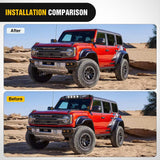 Nilight Windshield Frame Cover Light Bracket for 2021 2022 2023 2024 2025 2026 New Ford Bronco 2/4 Door Accessories Roof Sun Visor Cowl Body Armor with 4 x LED Lights Black, view 6