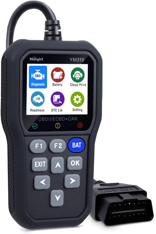 Nilight YM319 Professional OBD2 Scanner Car Diagnostic Tool - 2.4 Inch IPS Full-View Color Screen Code Reader - Live Data Graphing, Battery Test for All 1996 & Newer Cars