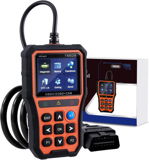 Nilight YM529 Smart Wireless OBD2 Scanner with Wireless Update - Professional Car Diagnostic Tool with 2.8 Inch IPS Screen - Auto Code Reader for Check Engine Light & Wireless Update, 1996-2026 Vehicles