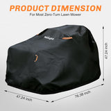 Nilight Zero Turn Mower Cover 76 Inch, Waterproof Lawn Mower Cover | Fits Mowers up to 76 InchL x 47 InchW x 47 InchH, 420D Heavy Duty Fabric, All-weather & UV Protection, view 2