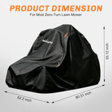 Nilight Zero Turn Mower Cover 80 Inch, Waterproof Lawn Mower Cover | Fits Mowers up to 80 InchL x 62 InchW x 55 InchH, 420D Heavy Duty Fabric, All-weather & UV Protection, view 2