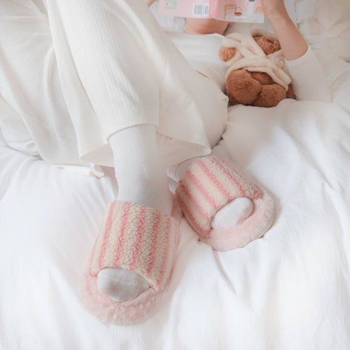 Nordic Peace Alicia Plush Striped Slippers