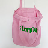 Nordic Peace Amor Canvas Tote Bag, view 3