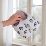 Nordic Peace Avocado Plush Slippers, view 2