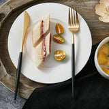 Nordic Peace Modern Black Gold Flatware Set - 24 Piece, view 5