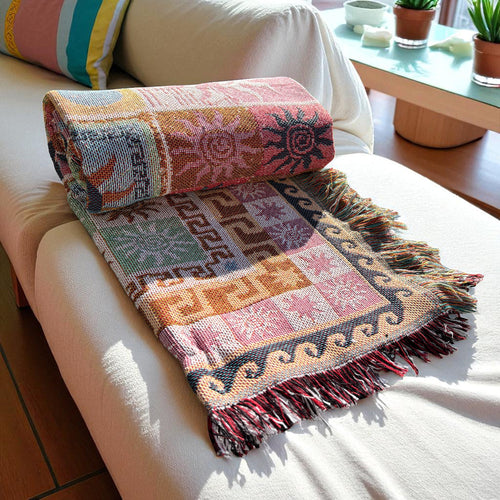 Nordic Peace Boho Tapestry Throw Blanket