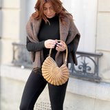 Nordic Peace Boho Woven Shell Handbag, view 3