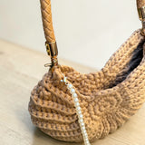 Nordic Peace Boho Woven Shell Handbag, view 4