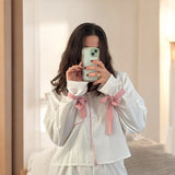 Nordic Peace Bow Tie Cuffs Pajama Set, view 4