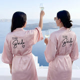 Nordic Peace Bridal Party Satin Robe, view 6