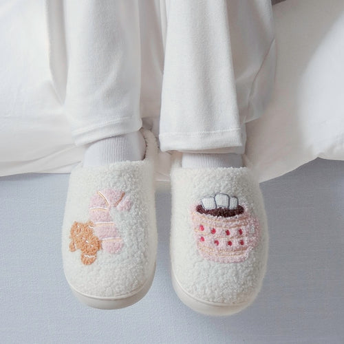 Nordic Peace Candy Cane Christmas Slippers
