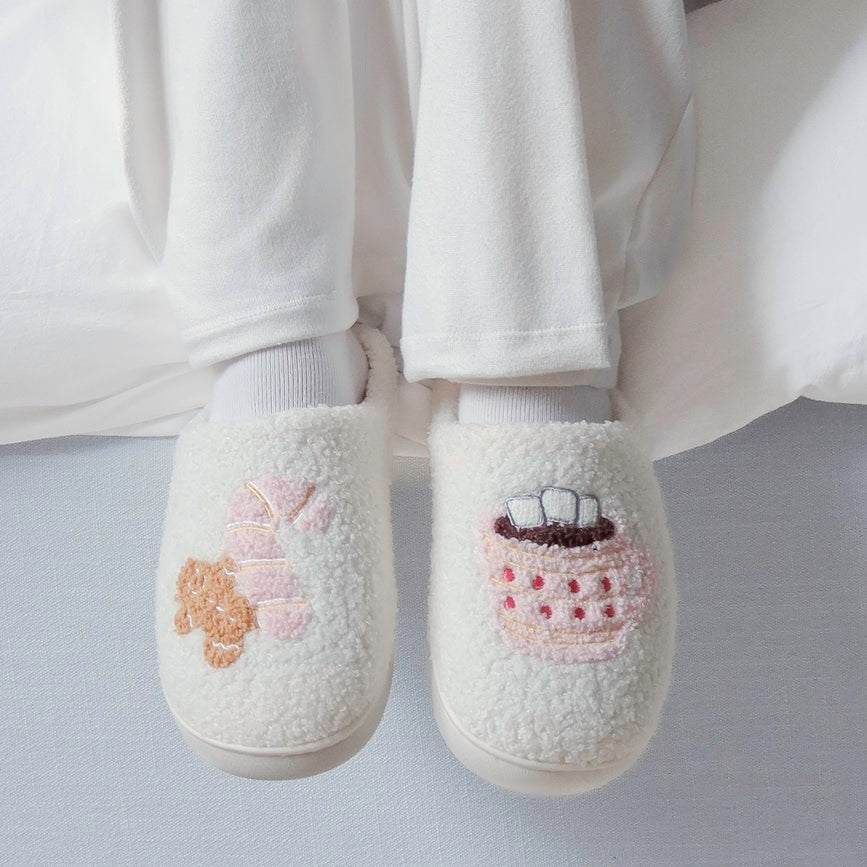 Nordic Peace Candy Cane Christmas Slippers