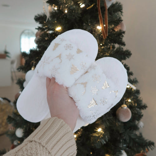 Nordic Peace Christmas Glow Plush Slippers