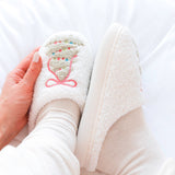 Nordic Peace Christmas Tree Plush Slippers, view 3