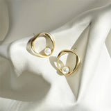 Nordic Peace Cilla Minimalist Pearled Earrings, view 2