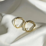 Nordic Peace Cilla Minimalist Pearled Earrings, view 3