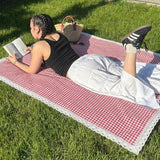 Nordic Peace Classic Gingham Picnic Blanket, view 6