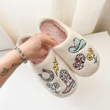 Nordic Peace Cowgirl Charm Plush Slippers, view 2