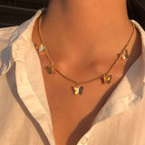 Nordic Peace Elea Gold Butterfly Pendent, view 2