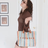 Nordic Peace Elise Striped Tote Bag, view 4