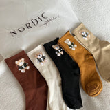 Nordic Peace Embroidered Bear Socks Pack, view 2