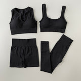 Nordic Peace Eva 4pcs Ribbed Yoga Workout Set, view 2
