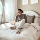 Nordic Peace Eve Fuzzy Open Toe Slippers, view 5