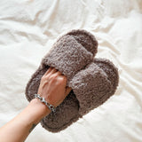 Nordic Peace Eve Fuzzy Open Toe Slippers, view 6