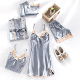 Nordic Peace Satin Sleepwear Pajama Set, view 4