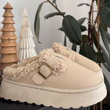 Nordic Peace Buckle Platform Slippers, view 6