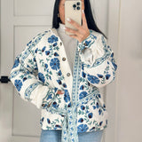 Nordic Peace Floral Print Jacket with Belt, view 3