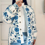 Nordic Peace Floral Print Jacket with Belt, view 6