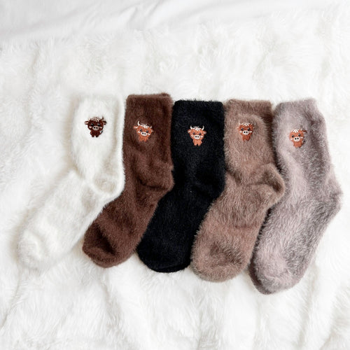 Nordic Peace Fuzzy Cow Socks Pack