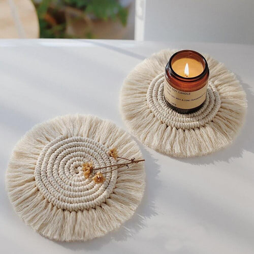 Nordic Peace Handmade Macrame Coasters 3x Bundle
