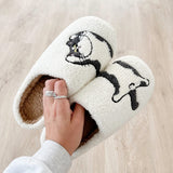 Nordic Peace Happy Cat Plush Slippers, view 2