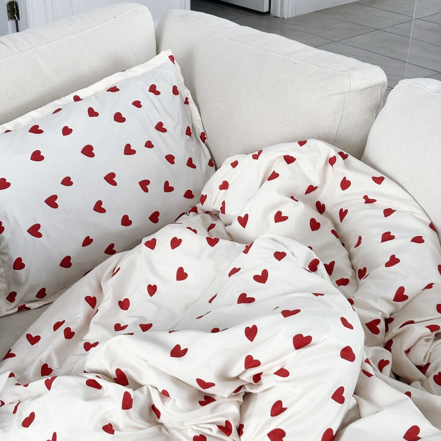 Nordic Peace Love Heart Bedding Set