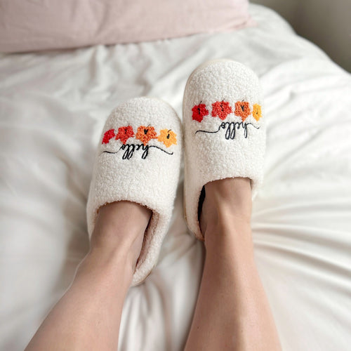 Nordic Peace Hello Fall Slippers