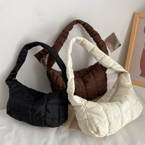 Nordic Peace Jade Quilted Puffer Shoulder Bag