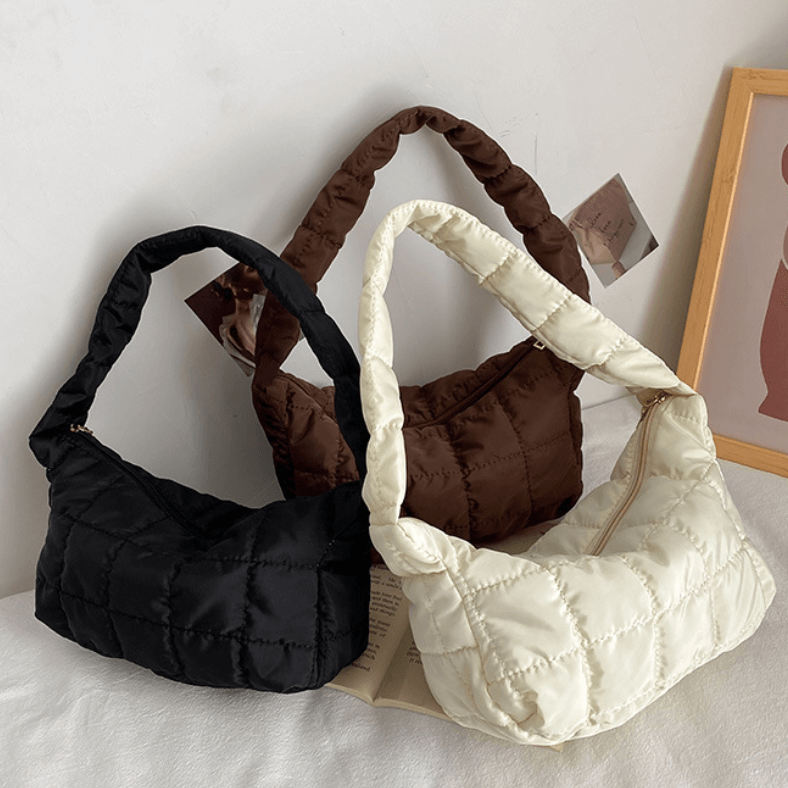 Nordic Peace Jade Quilted Puffer Shoulder Bag