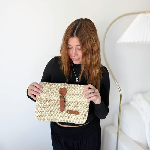 Nordic Peace Julia Straw Crossbody Bag