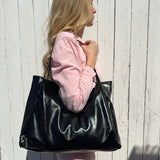 Nordic Peace Large Leather Tote Bag, view 4