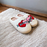 Nordic Peace Love Cupid Plush Slippers, view 2